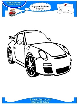 Çocuklar İçin Porsche Boyama Sayfaları 